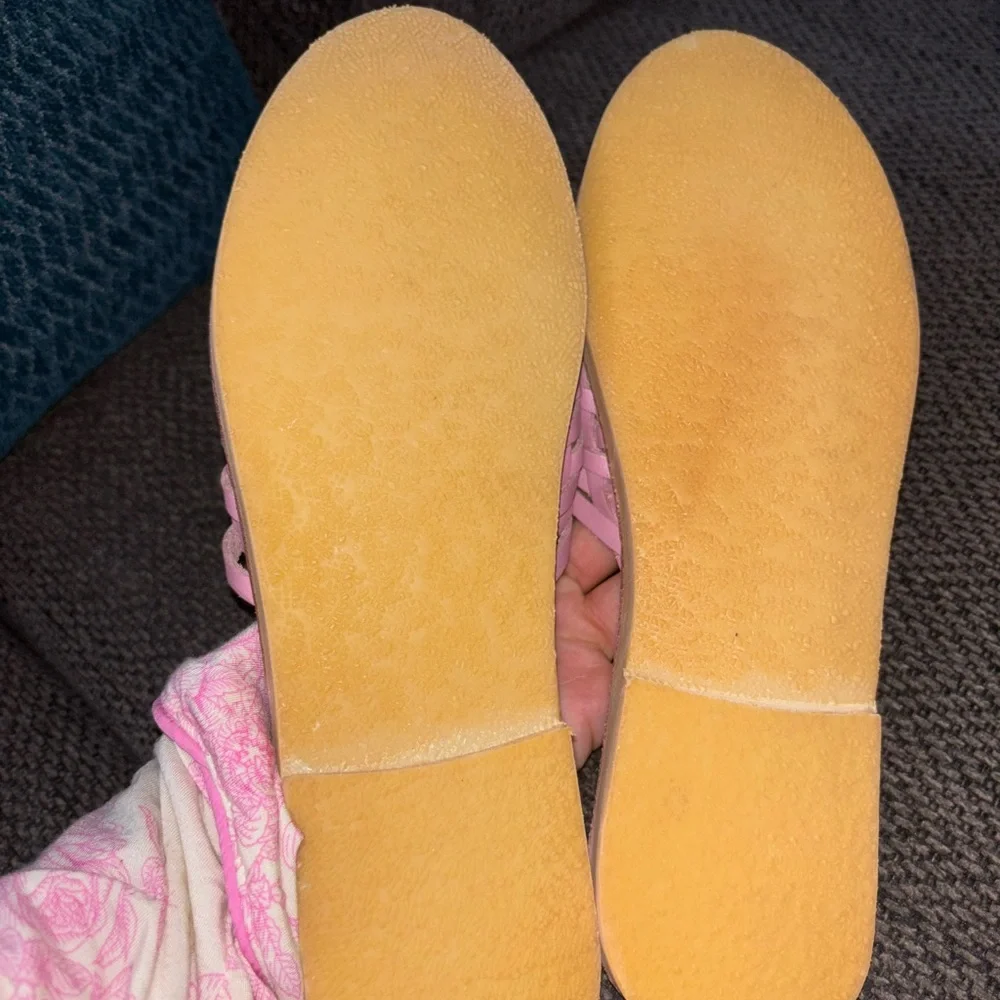 ESPIRITU SIZE 10 Leather Slip-On Sandals - Picture 3 of 4